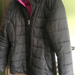 Grey and pink north face size med
